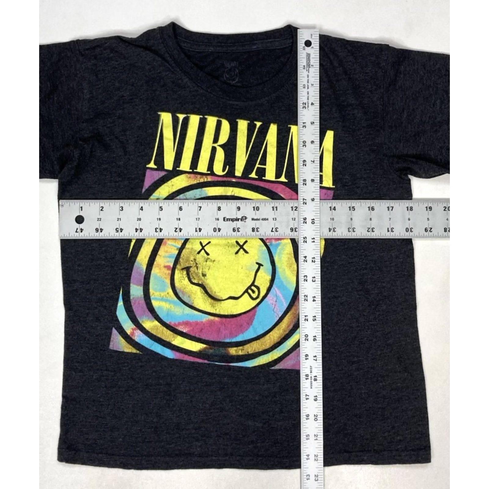 Vintage Nirvana T-Shirt Women Small Black Heather Crew Neck Short Sleeve Rock Music Retro Logo Shirt Size S / US 4 / IT 40 - 5 Thumbnail
