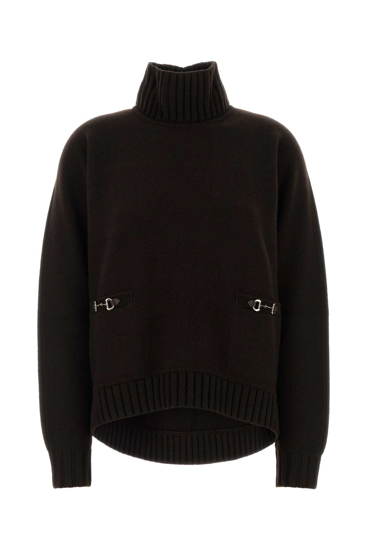 Gucci Brown Wool Blend Oversize Sweater Size M / US 6-8 / IT 42-44 - 1 Thumbnail