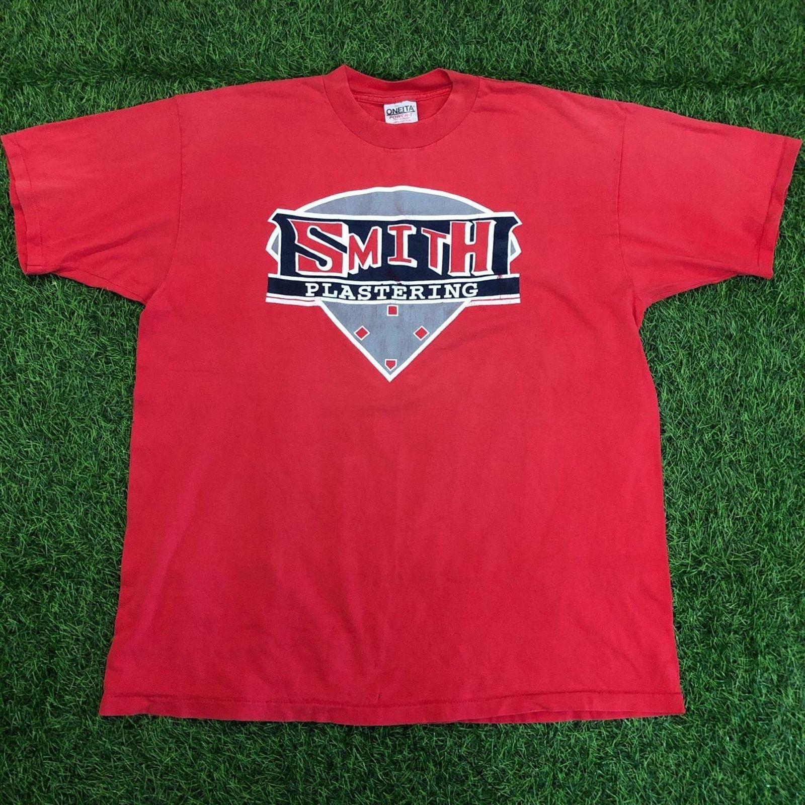 Other Men’s Vintage Red ‘Smith Plastering’ Graphic Baseball Tee Size US XL / EU 56 / 4 - 1 Thumbnail