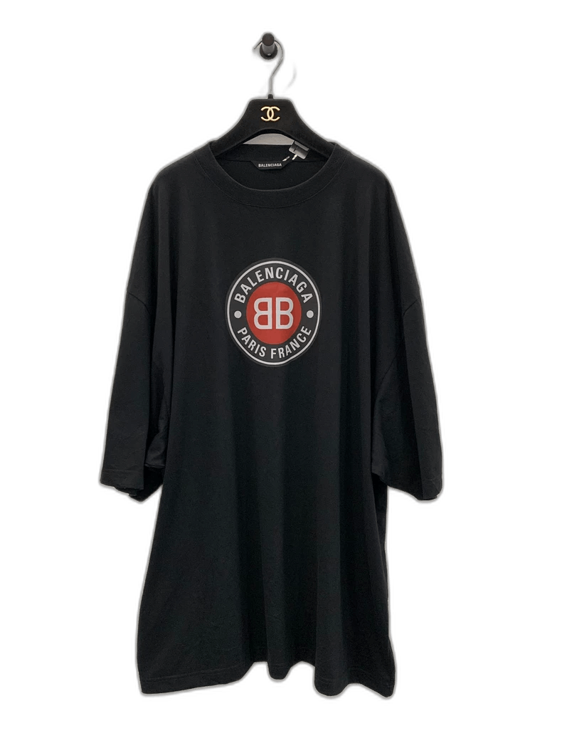 Balenciaga Balenciaga BB Print Black Short Sleeve Tee Size L / US 10 / IT 46 - 1 Thumbnail