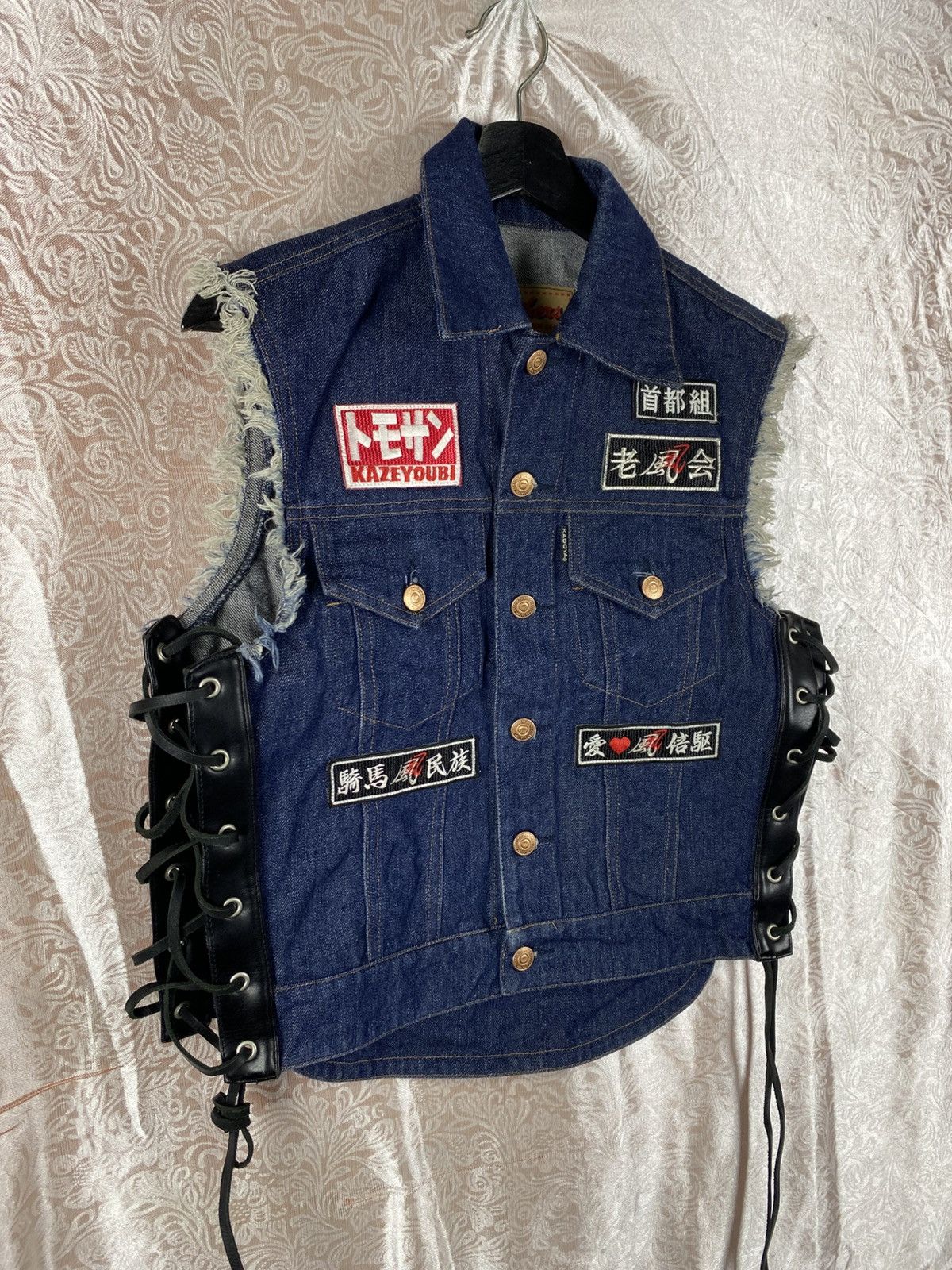 Kadoya KADOYA Kazeyoubi Biker Denim Leather Side Lace Motorcycle Size US M / EU 48-50 / 2 - 5 Thumbnail