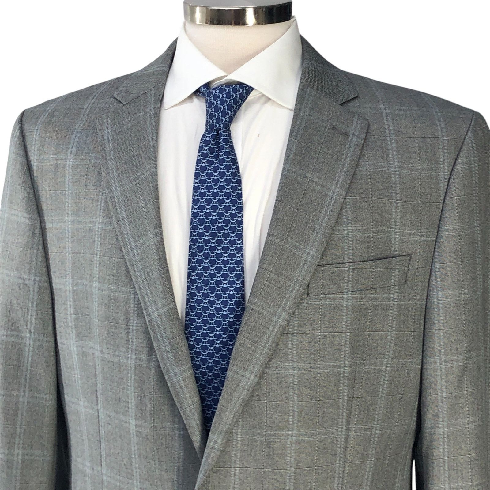 Michael Kors Michael Kors 42L Sport Coat Jacket Blazer Gray Windowpane Size 42L - 2 Thumbnail