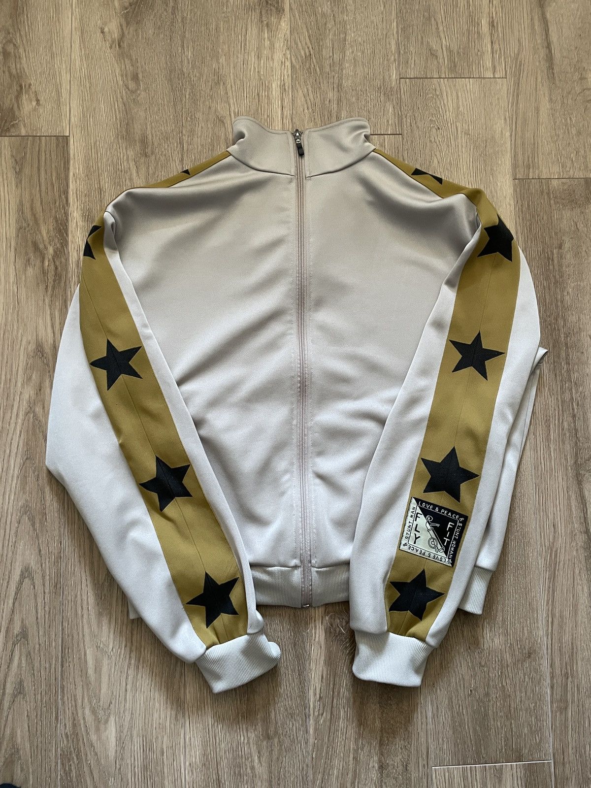 image of Kapital Smooth Jersey Stuntman Beige Track Jacket, Men's (Size Large)