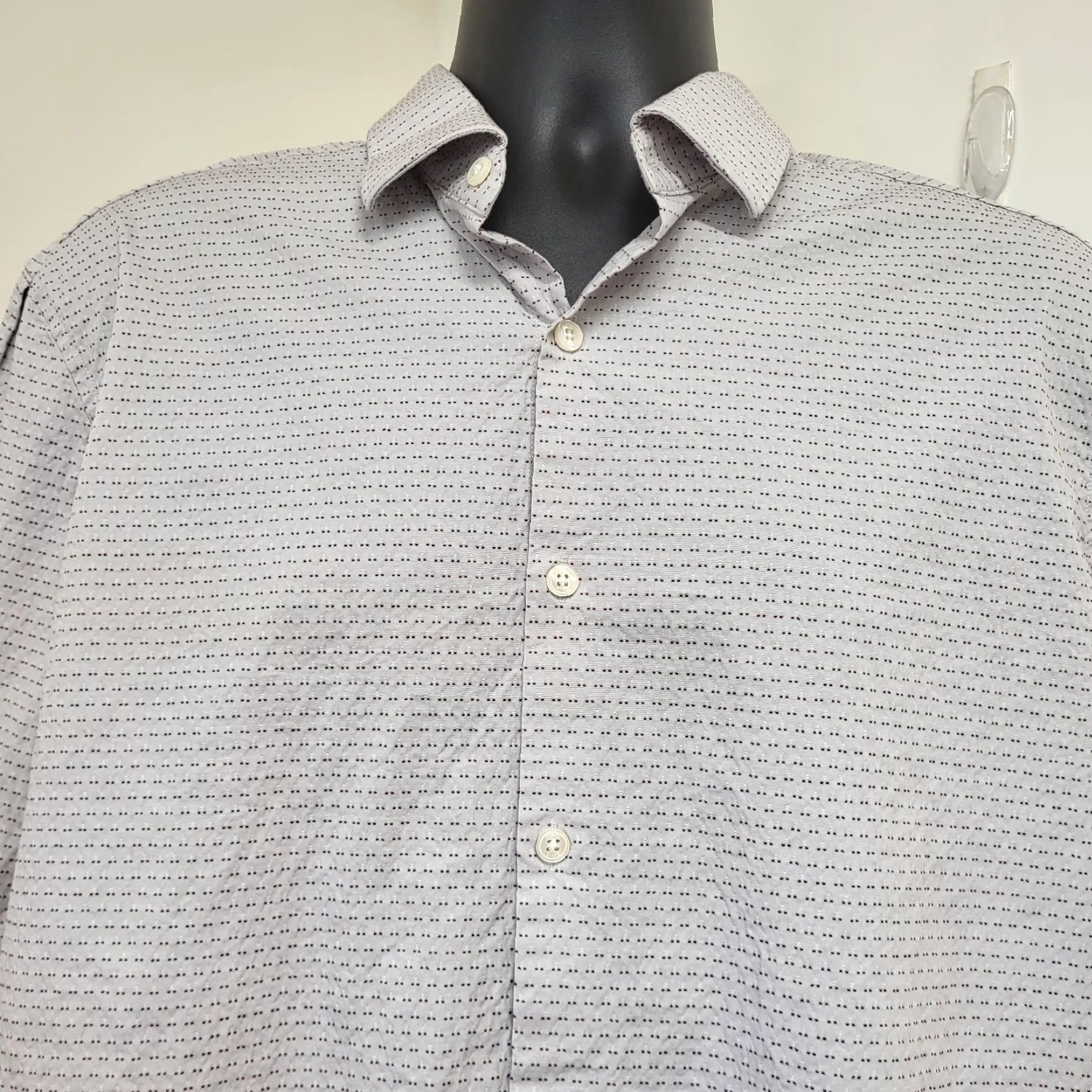 Perry Ellis Perry Ellis Portfolio Shirt Mens XL Beige Tiny Dots Button-Up Slim Fit Geometric Pattern Casual Men's Regular Size XLarge Size US XL / EU 56 / 4 - 6 Thumbnail