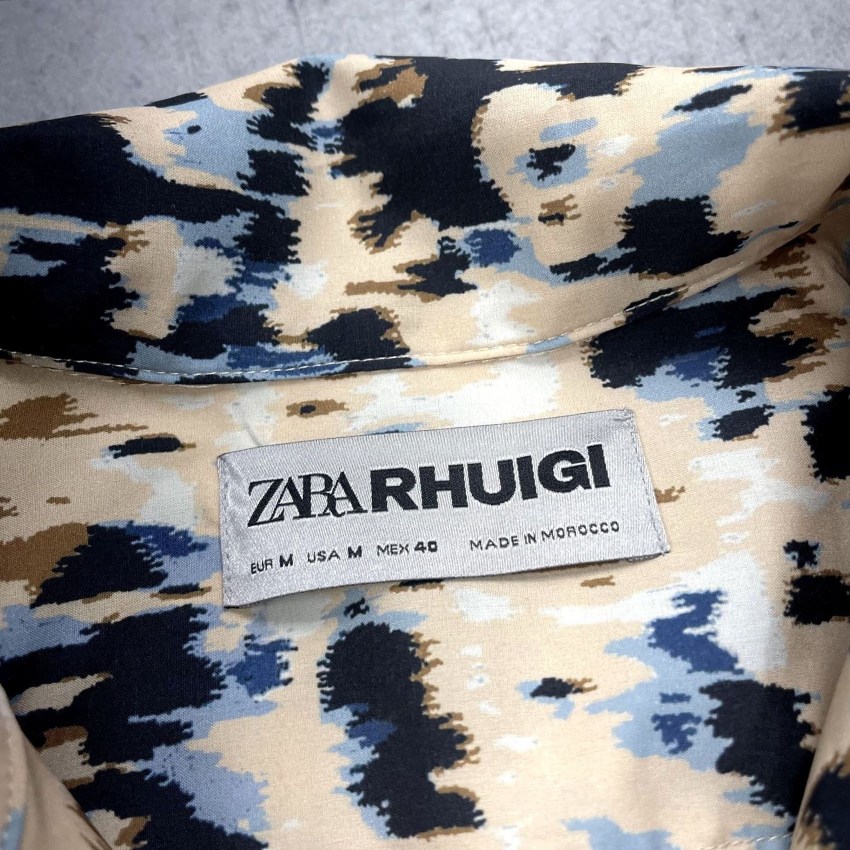 Zara ZARA RHUIGI Shirt Mens Medium Animal Print Short Sleeve Button Camp Loop Collar Size US M / EU 48-50 / 2 - 5 Thumbnail