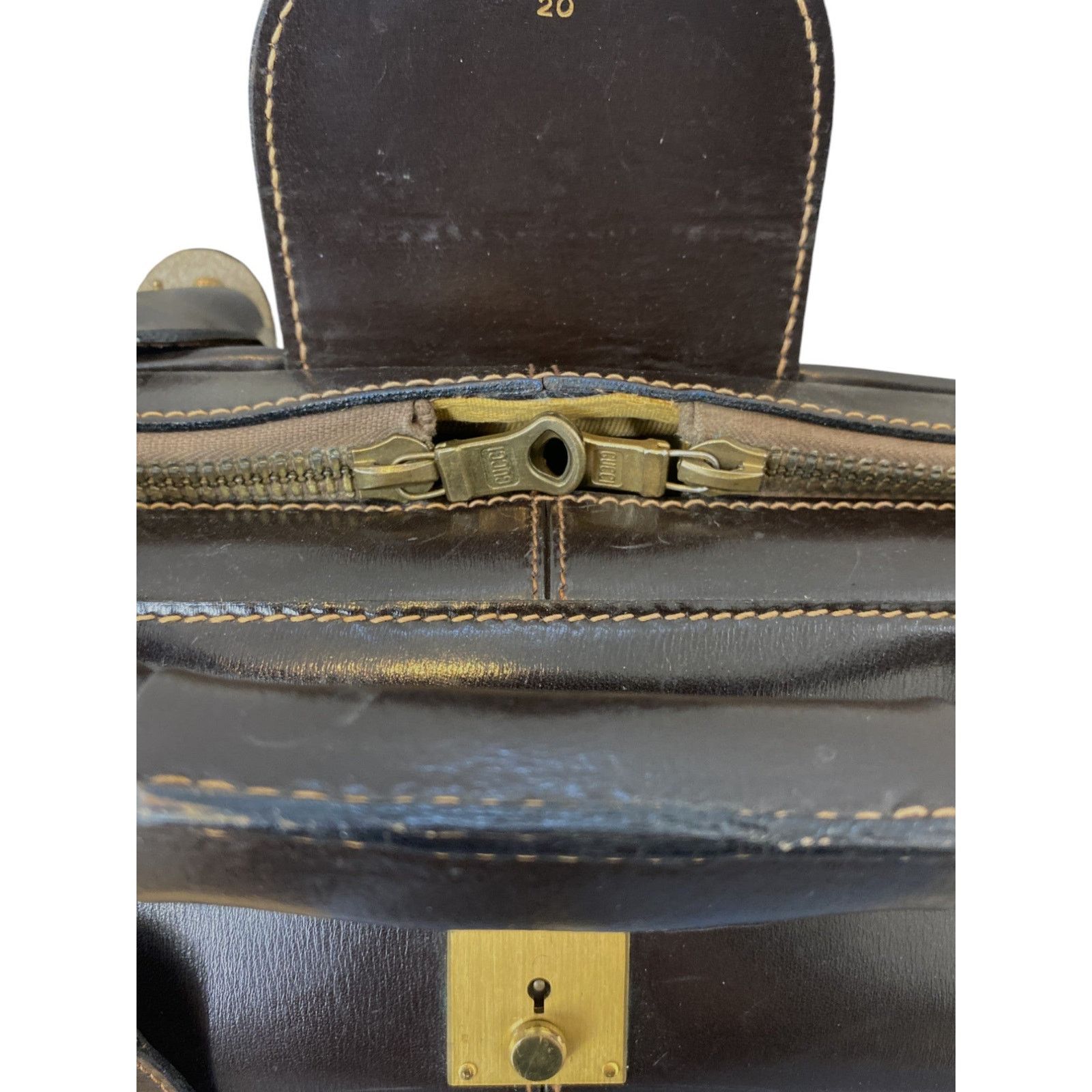 Gucci 80s Brown Monogram Webstripe Suede Suitcase Size ONE SIZE - 17 Thumbnail