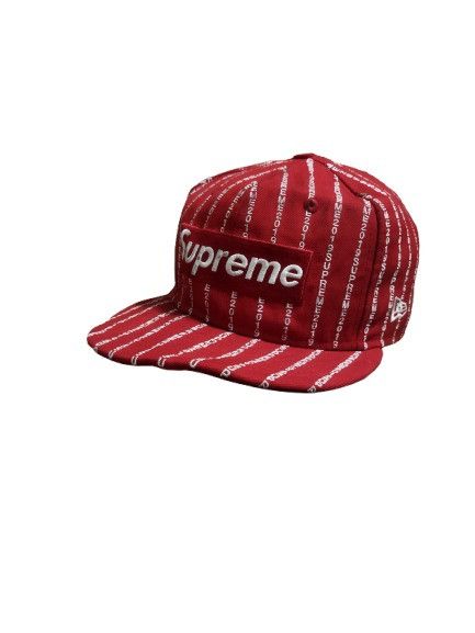 New Era × Supreme 2019 Supreme Text Stripe New Era Hat Size ONE SIZE - 1 Thumbnail