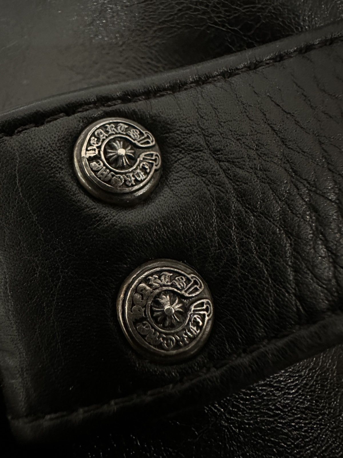 Chrome Hearts Large Grommet Oiled Leather Belt Strap Size 34 - 8 Thumbnail