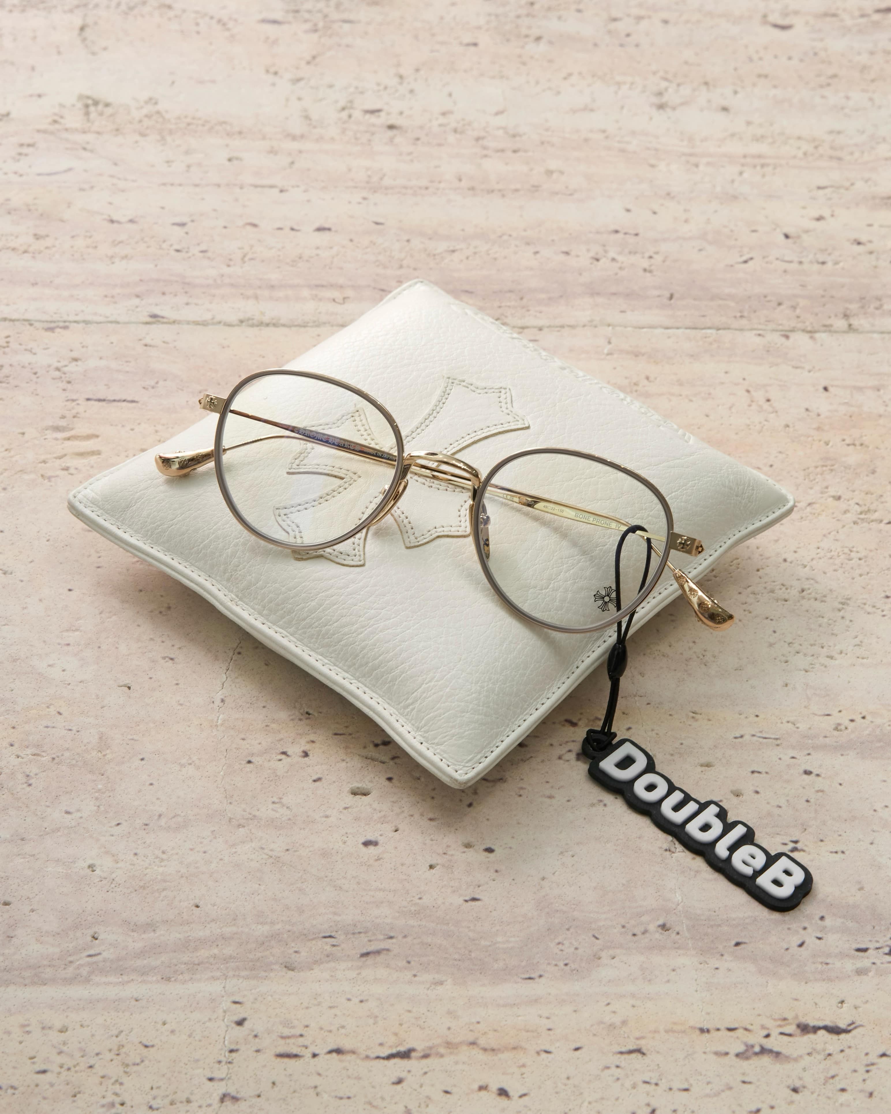 CHROME HEARTS BONE PRONE IV Matte Graphite/Gold Plated 