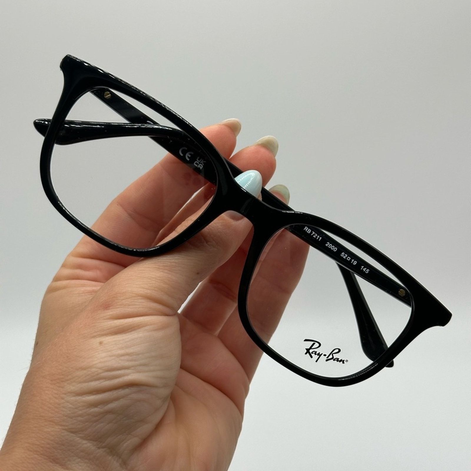 RayBan NEW RAY BAN RX7211 2000 Black Demo Lens Unisex Eyeglasses Size ONE SIZE - 6 Thumbnail