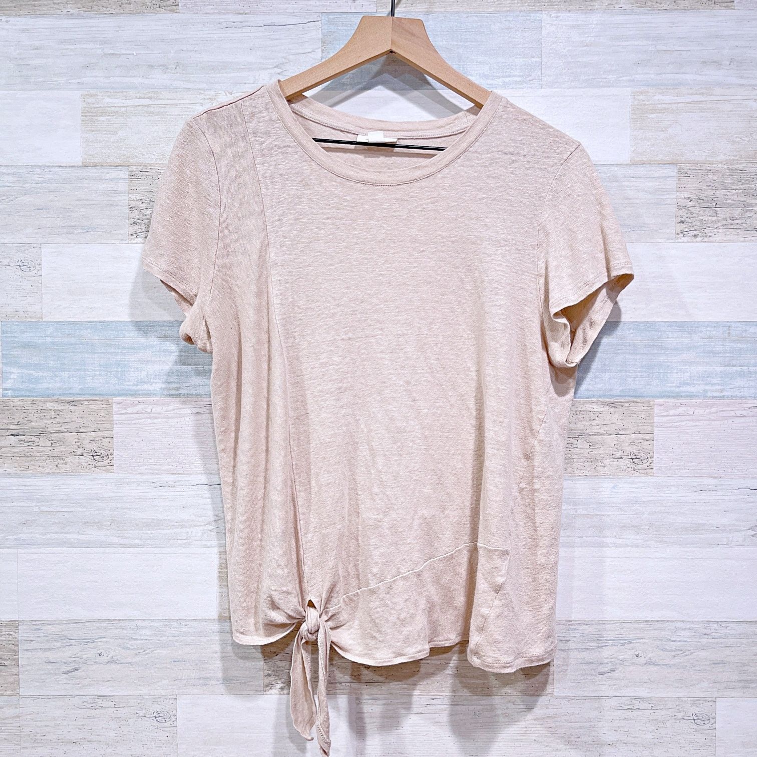 Other J Jill Love Linen Tie Hem Tee Beige Womens Large Size L / US 10 / IT 46 - 1 Thumbnail