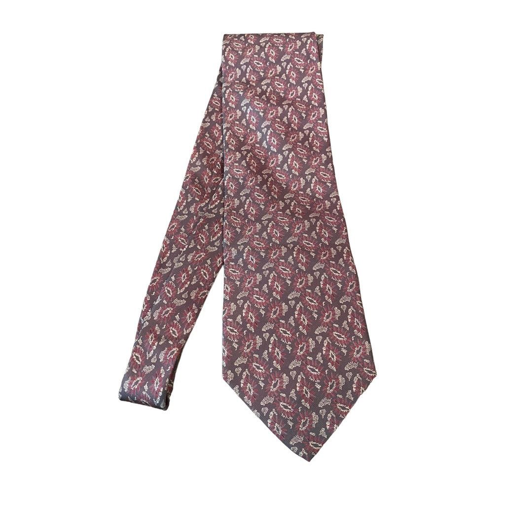 Giorgio Armani GIORGIO ARMANI Printed Floral Silk Tie Burgundy Size ONE SIZE - 2 Thumbnail