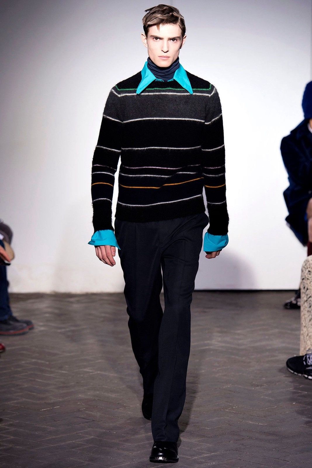 Raf Simons 🔥Raf Simons 10 Corso Como Striped Mohair Wool Sweater Size US M / EU 48-50 / 2 - 9 Thumbnail