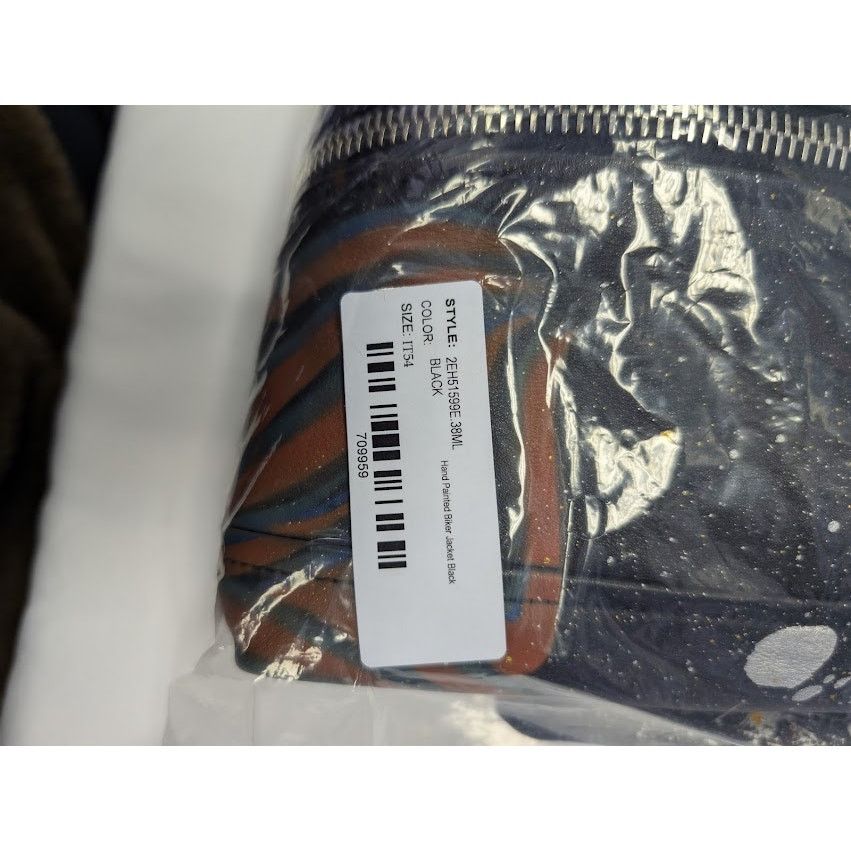 Celine o1rshd1 Hand Painted Biker Jacket in Black Size US L / EU 52-54 / 3 - 23 Thumbnail