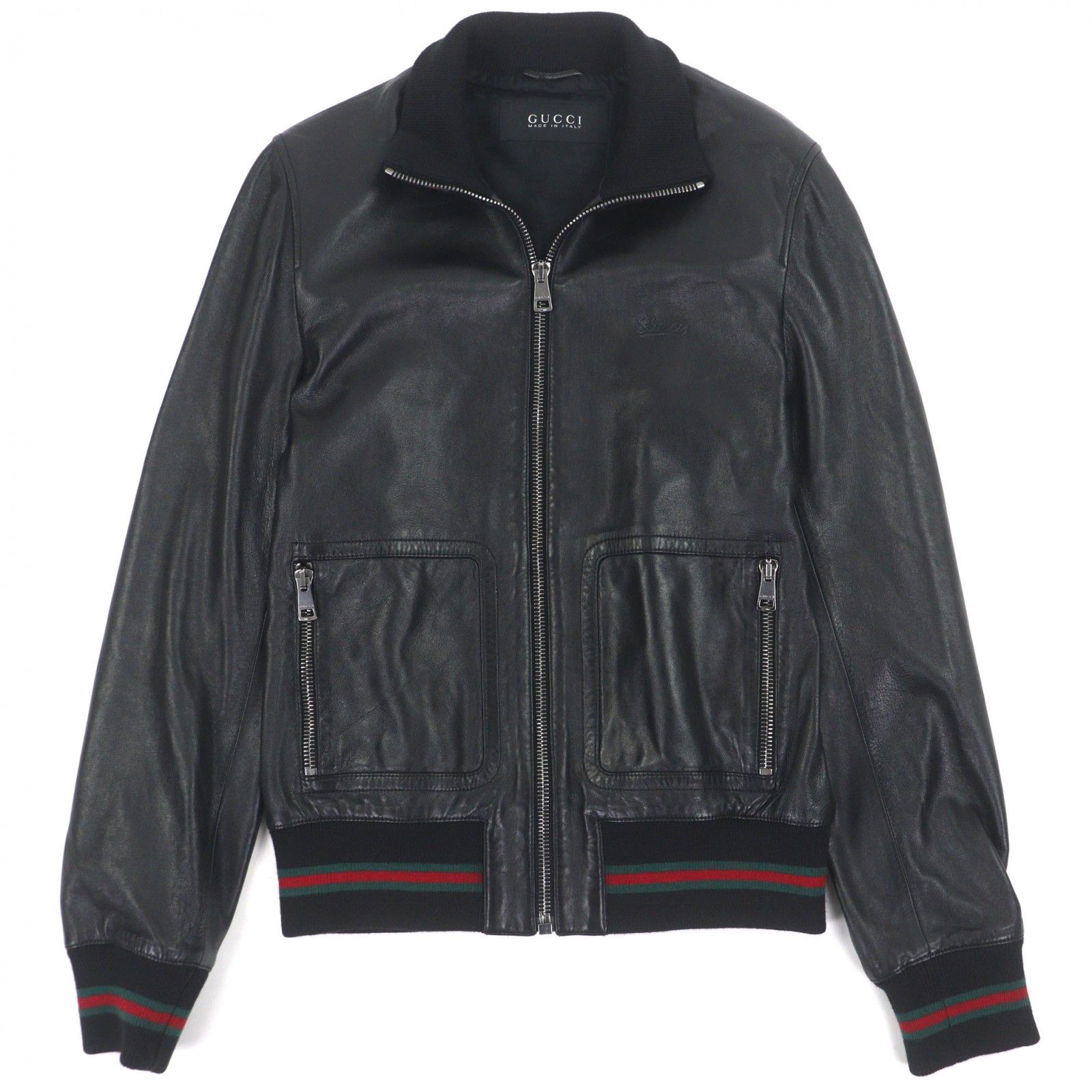 Gucci GUCCI Shelly Line Web Line Tom Ford Leather Blouson Leather Outerwear DUTY FREE for USA