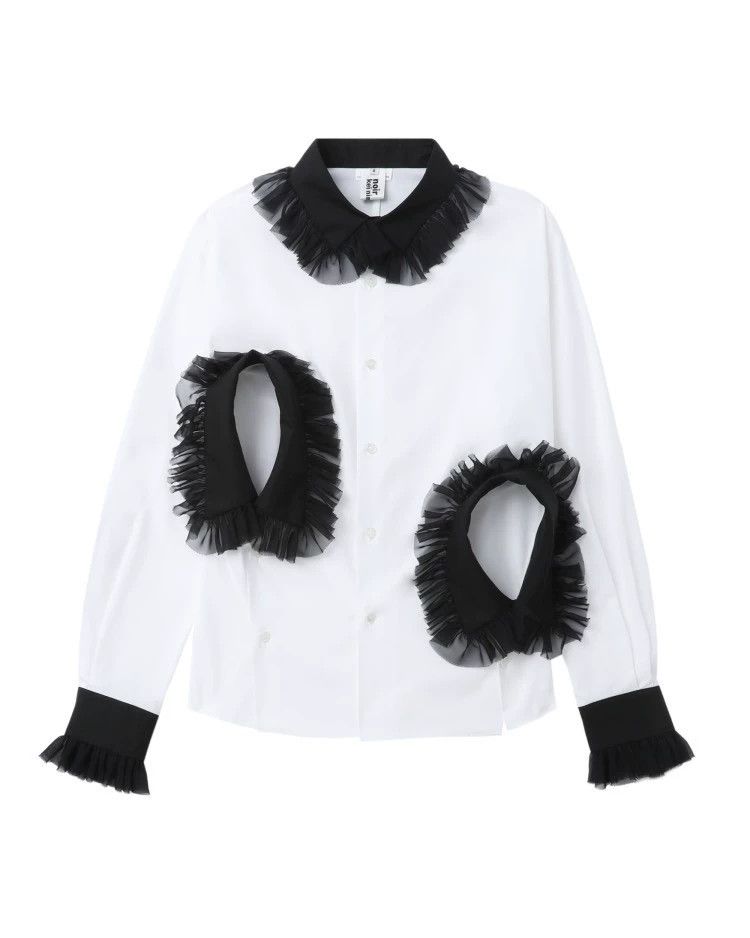 Comme des Garcons Comme Des Garcons Cutout mesh-trimmed shirt Size S / US 4 / IT 40 - 1 Thumbnail