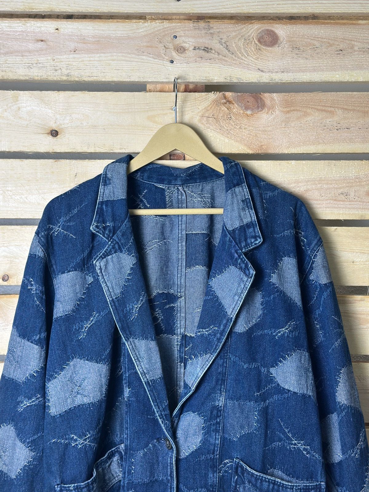 Beauty Beast × Vintage Vintage Denim Patchwork Print Blazer Jacket Size US L / EU 52-54 / 3 - 2 Thumbnail