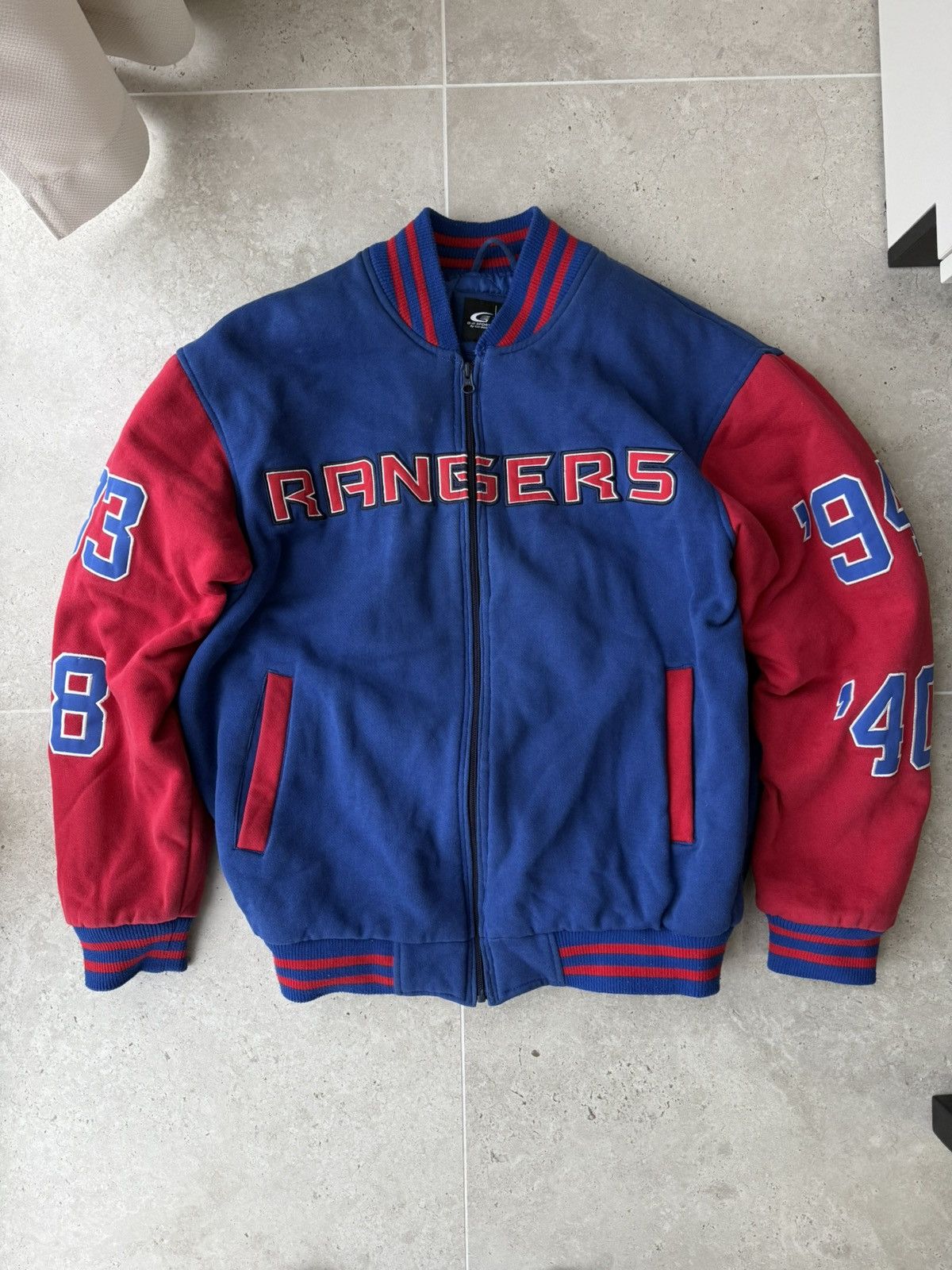 NHL Rangers New York NHL Bomber Jacket Vintage 90s Size US M / EU 48-50 / 2 - 2 Thumbnail