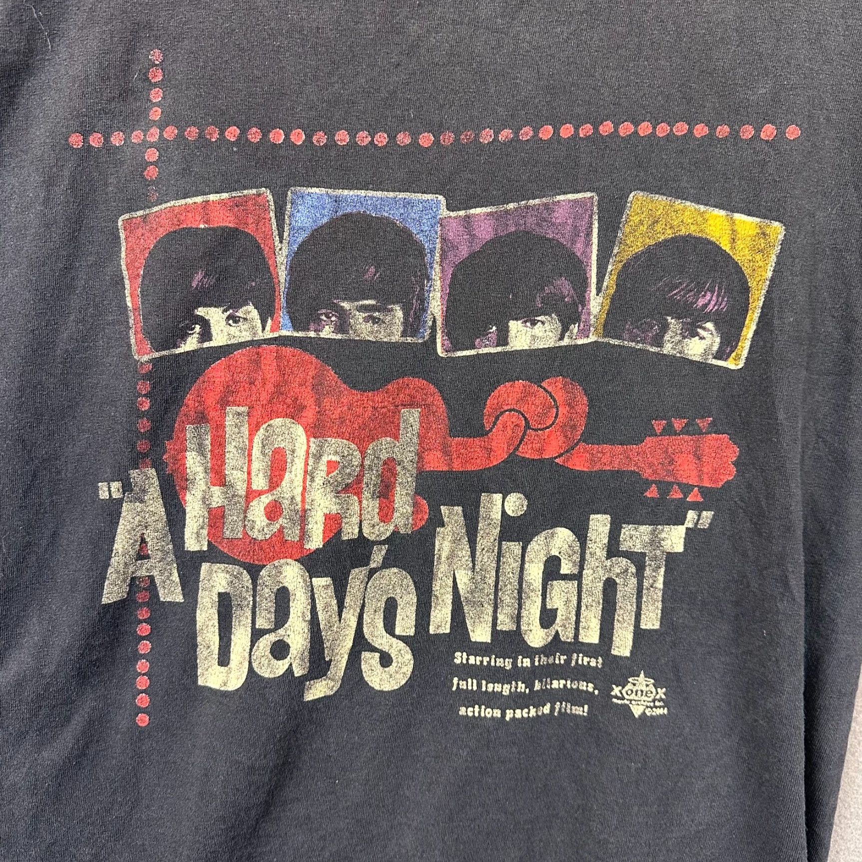Vintage VINTAGE The Beatles Hard Days Night Shirt Mens Large Cotton Tee USA Made Aces 8s 2004 90s Rock Music Fab Four John Paul George Ringo Size US L / EU 52-54 / 3 - 3 Thumbnail