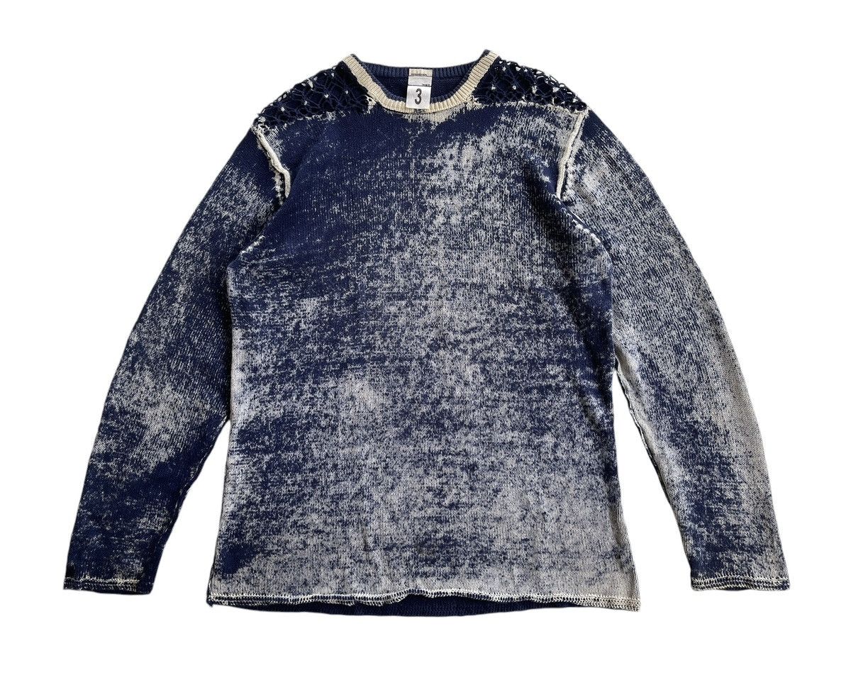 Japanese Brand POPULARIZATION Printed Indigo Knitted Pullover Sweater Size US M / EU 48-50 / 2 - 2 Thumbnail