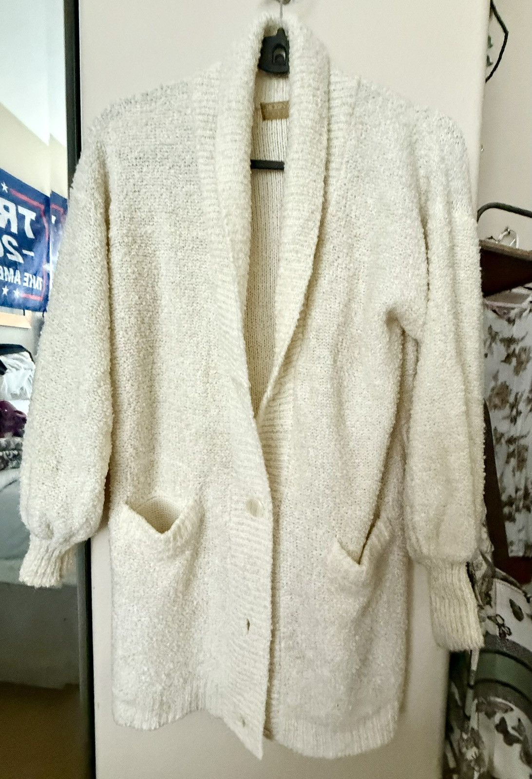 Robinson Les Bains Vintage 80’s Robinsons Cream Knit Long Sleeve Cardigan Size M / US 6-8 / IT 42-44 - 11 Thumbnail