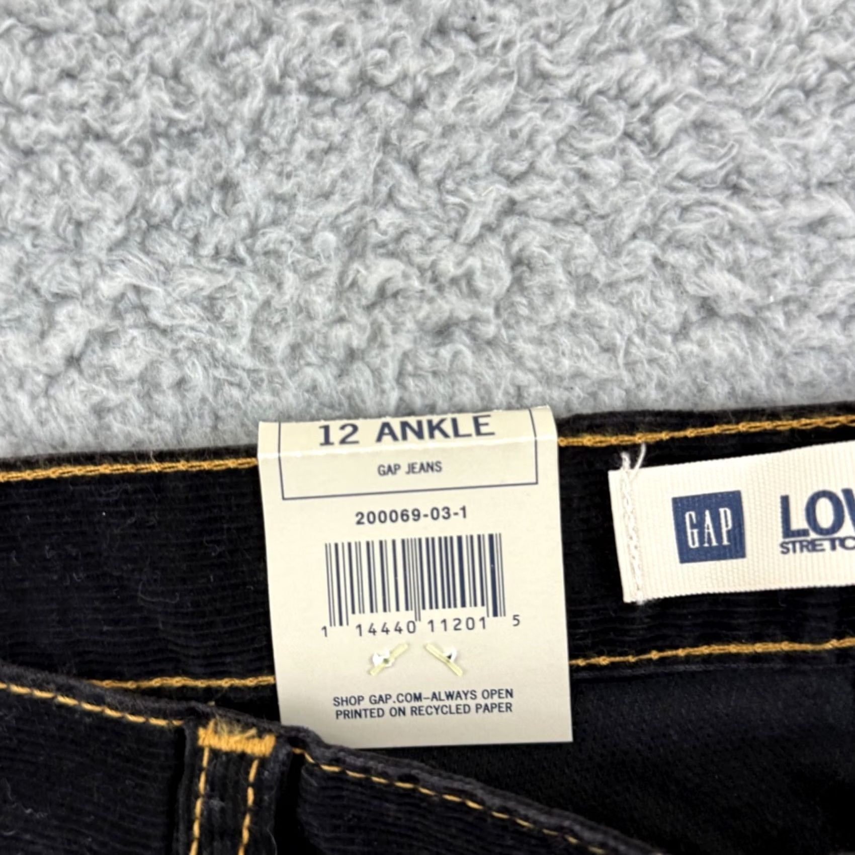 Gap VINTAGE Gap Pants Women 12 Black Corduroy Low Rise Bootcut 36x30 Stretch NWT Size 34" / US 12 / IT 48 - 5 Thumbnail