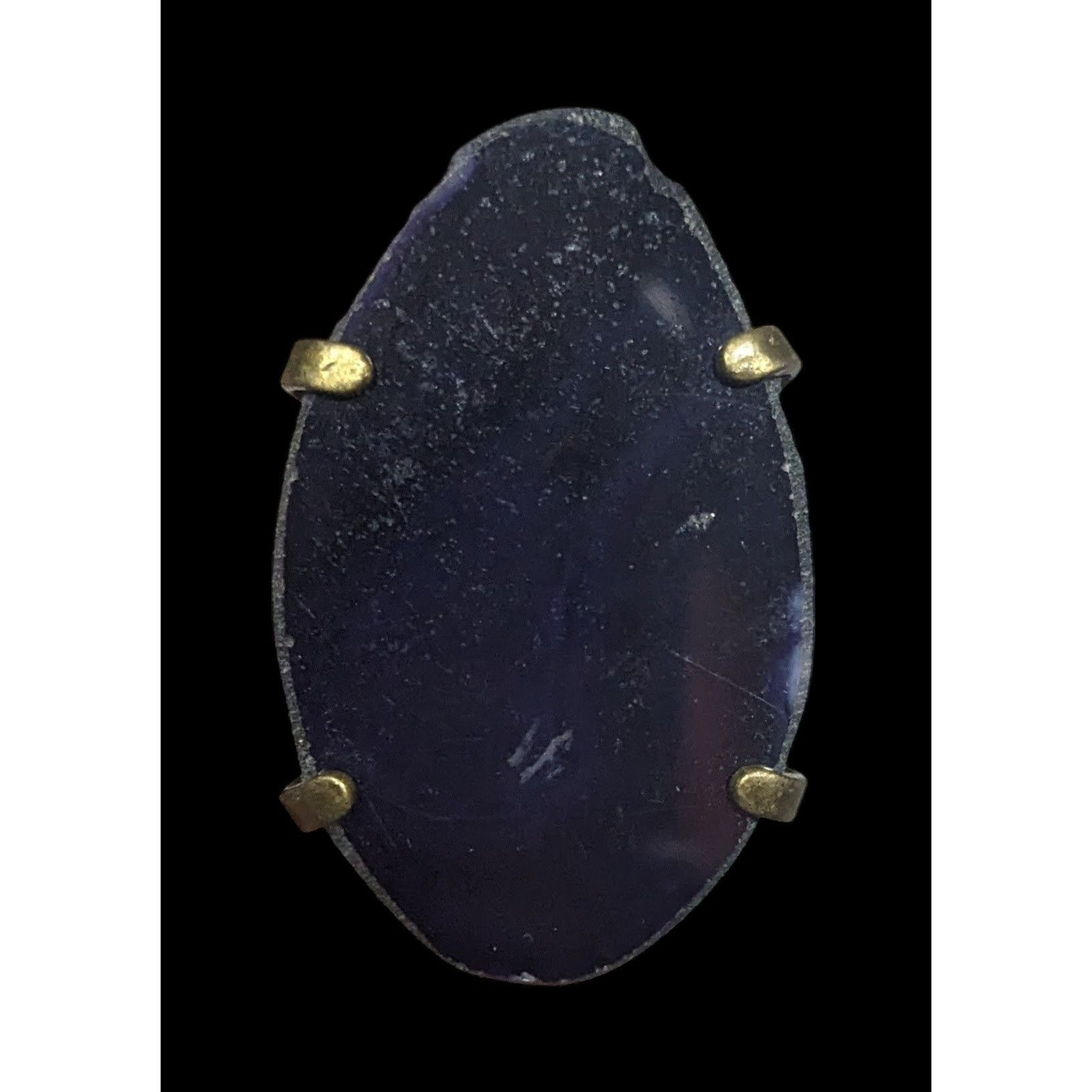 Other Dark Blue Dyed Geode Slice Adjustable Statement Ring Size 6 Size ONE SIZE - 9 Thumbnail