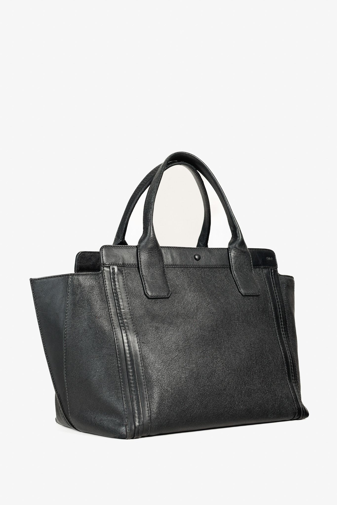 Chloe Chloe East-West Black Leather Tote Size ONE SIZE - 2 Thumbnail