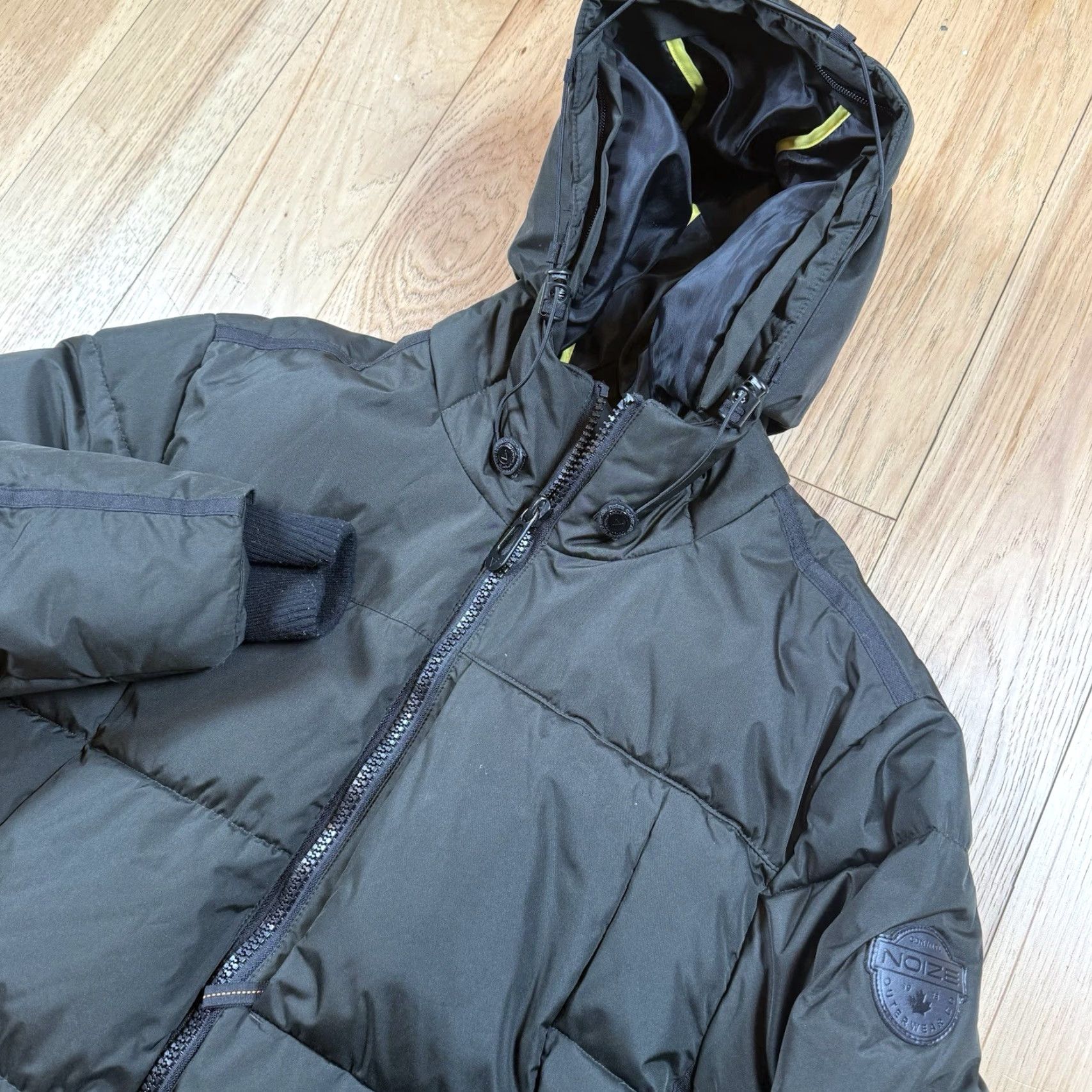 Vintage NOIZE Quilted Parka Puffer Jacket Mens Medium Hooded Full Zip Green Size US M / EU 48-50 / 2 - 3 Thumbnail