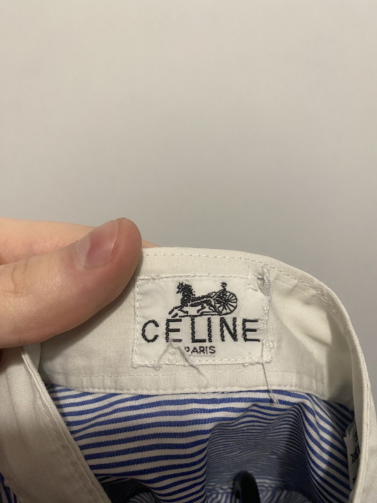 Celine Luxury vintage celine big logo on pocket shirt button up Size XS / US 0-2 / IT 36-38 - 2 Thumbnail