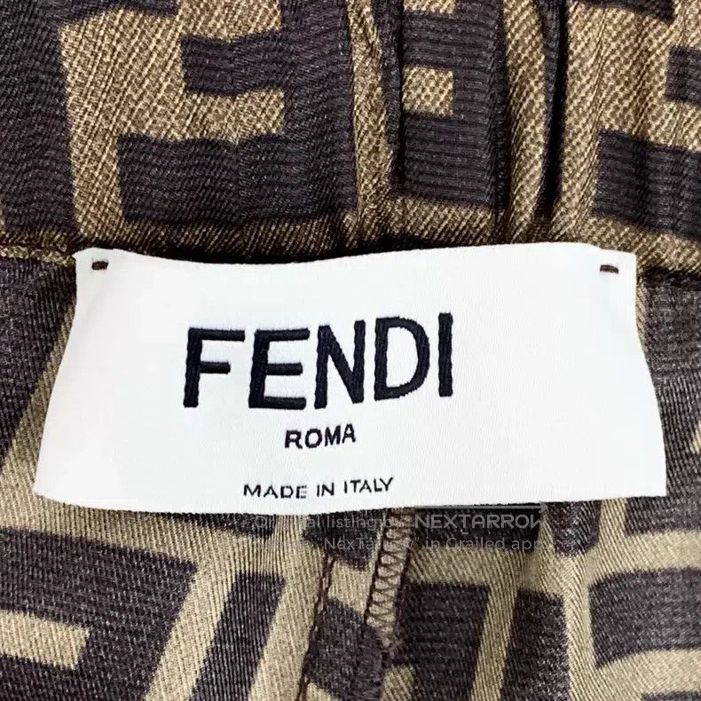 Fendi Fendi Dark brown double F all-over printed mulberry silk c Size 26" / US 2 / IT 38 - 5 Thumbnail