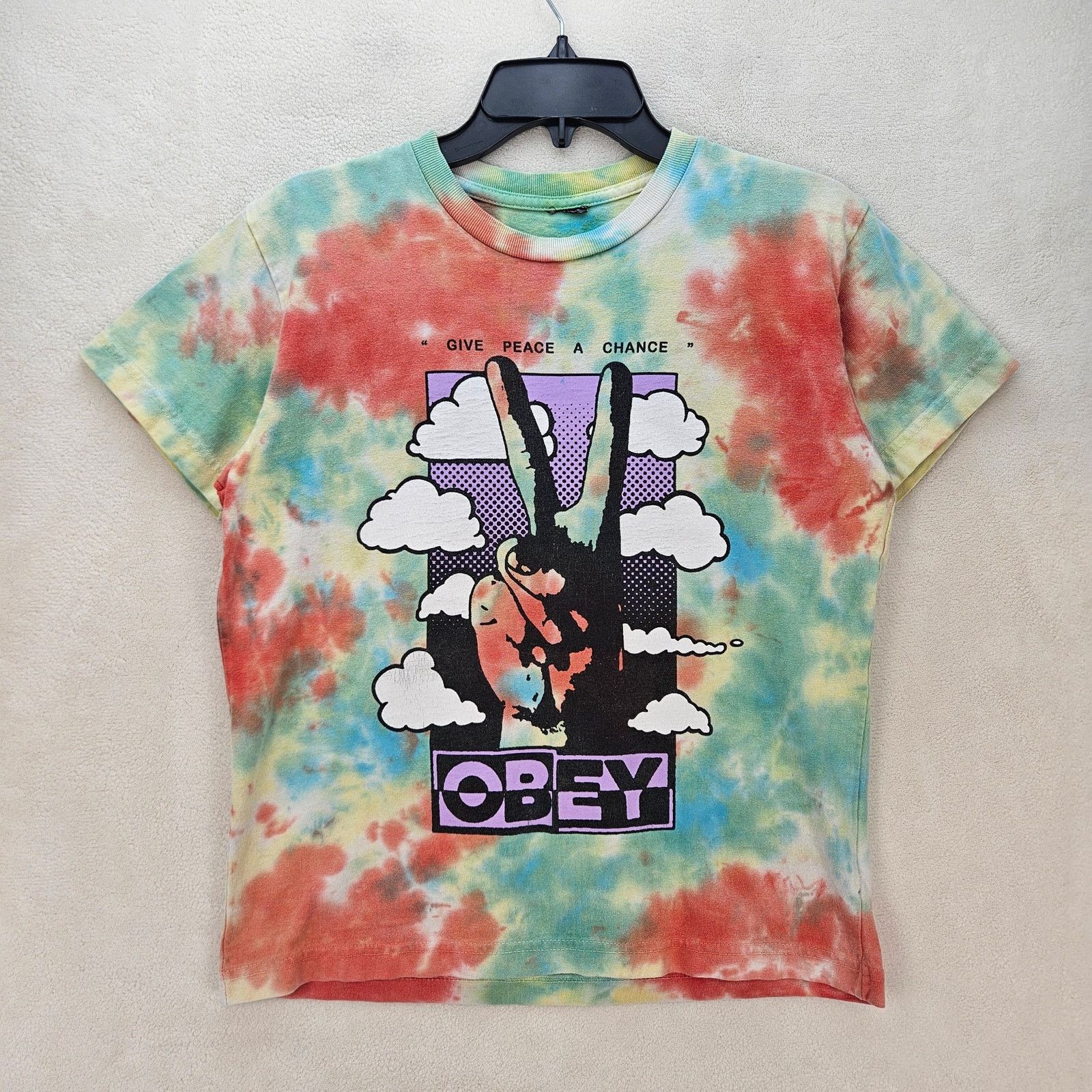 Obey OBEY SIZE XXS TIE DYE TSHIRT GIVE PEACE A CHANCE PEACE SIGN Size XXS / US 00 / IT 34 - 1 Thumbnail