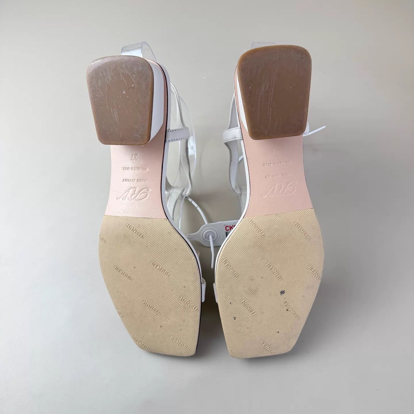Roger Vivier RV Women's Ivory Rhinestone Square Buckle Sandals 37 Size US 6.5 / IT 36.5 - 7 Thumbnail