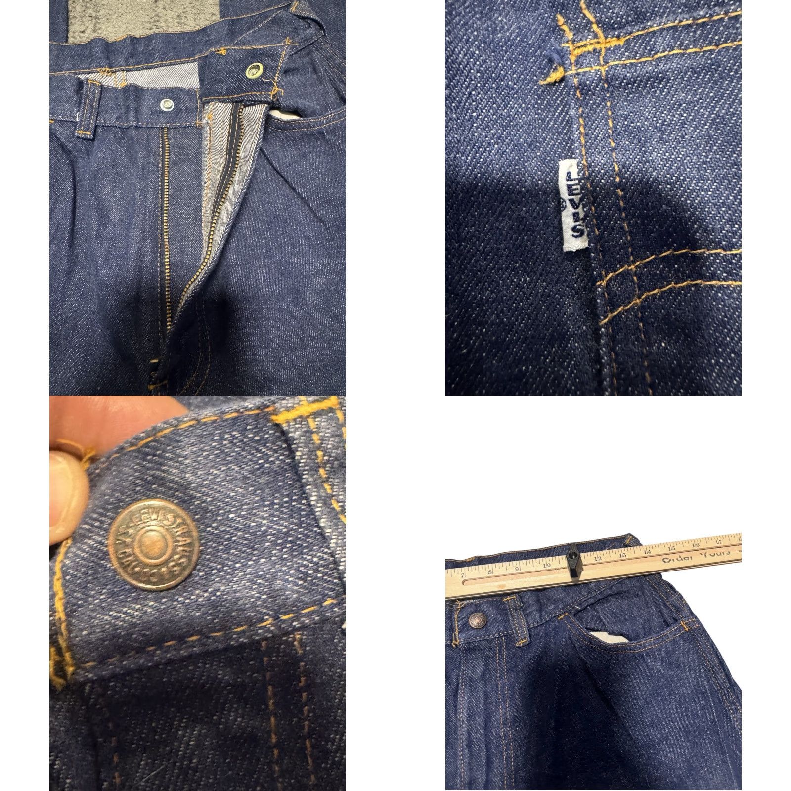 Levi's VINTAGE Levi's Big E White Tab Jeans Women's 1960s Wide-Leg 30 Regular Blue Snap Zip Pants For Gals Size 30" / US 8 / IT 44 - 10 Thumbnail