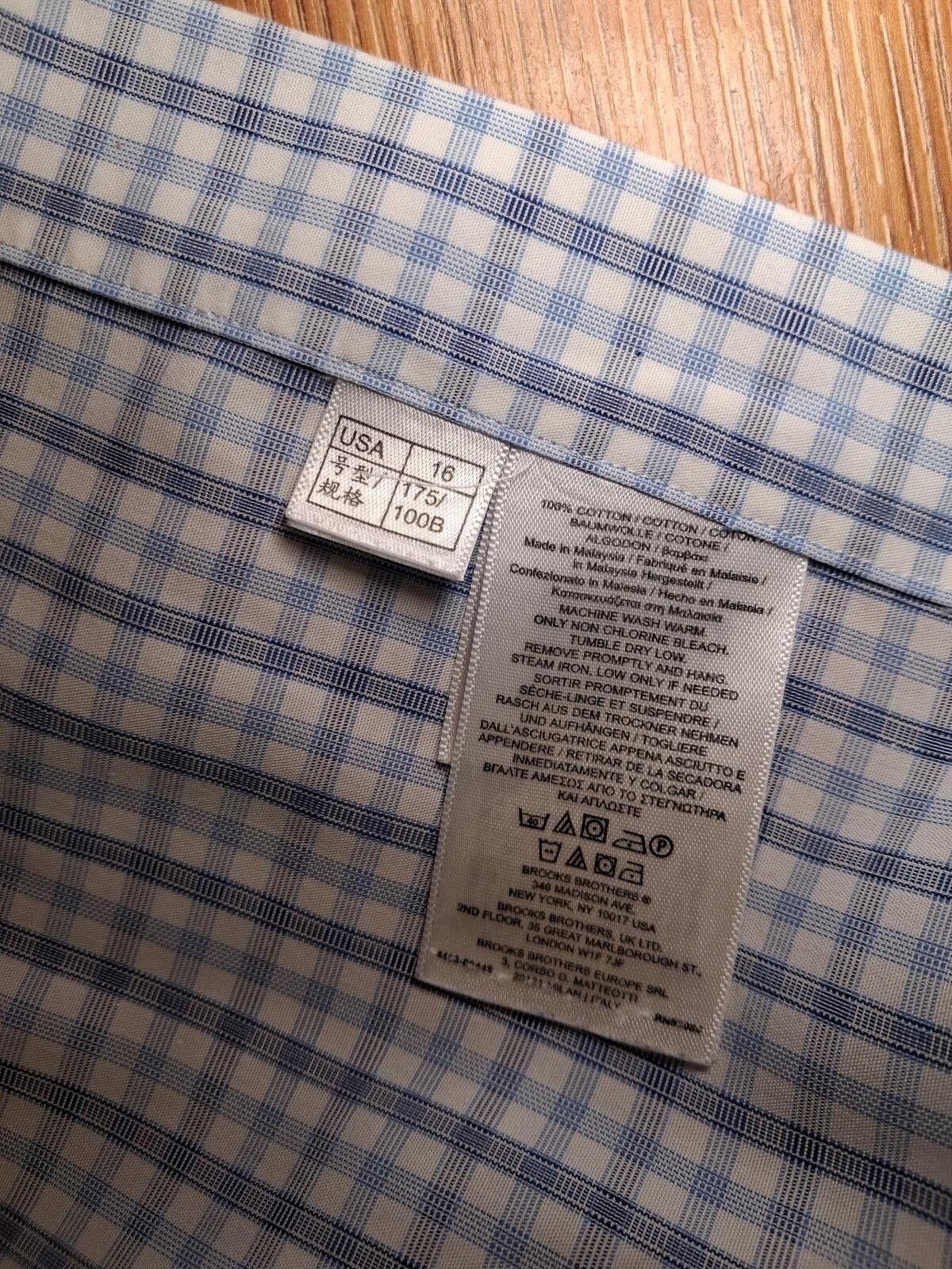 Brooks Brothers Brooks Brothers Dress Shirt Mens 16-36 L White Check Supima Size 42R - 3 Thumbnail