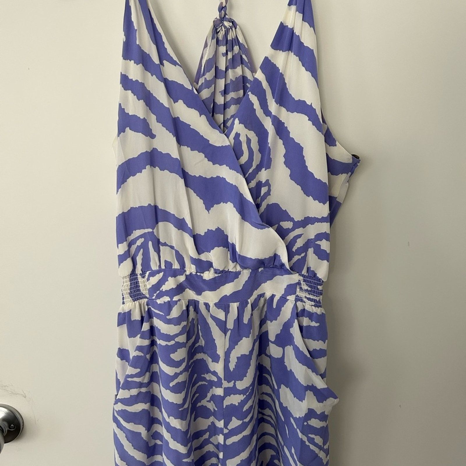 Other Charlie Jade lilac zebra print silk women’s large romper Size 37" - 7 Thumbnail