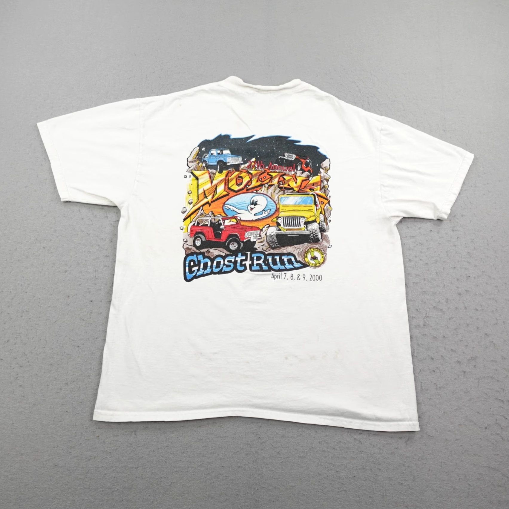 Hanes VINTAGE Molina Ghost Run Shirt Mens XL White Off Road 4x4 Trucks Y2K 2000 Tee Size US XL / EU 56 / 4 - 2 Thumbnail