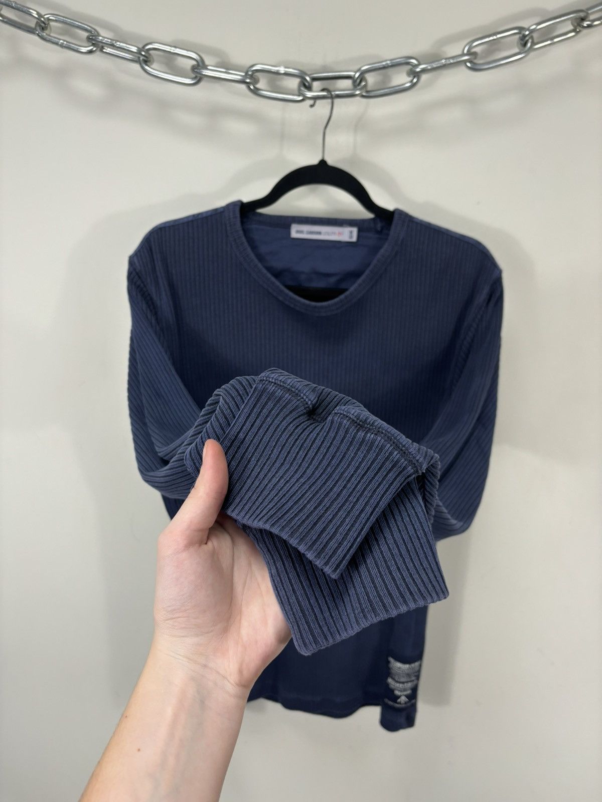 Nigel Cabourn Nigel Cabourn Utility Men’s Blue Ribbed Long Sleeve Tee Size US M / EU 48-50 / 2 - 6 Thumbnail