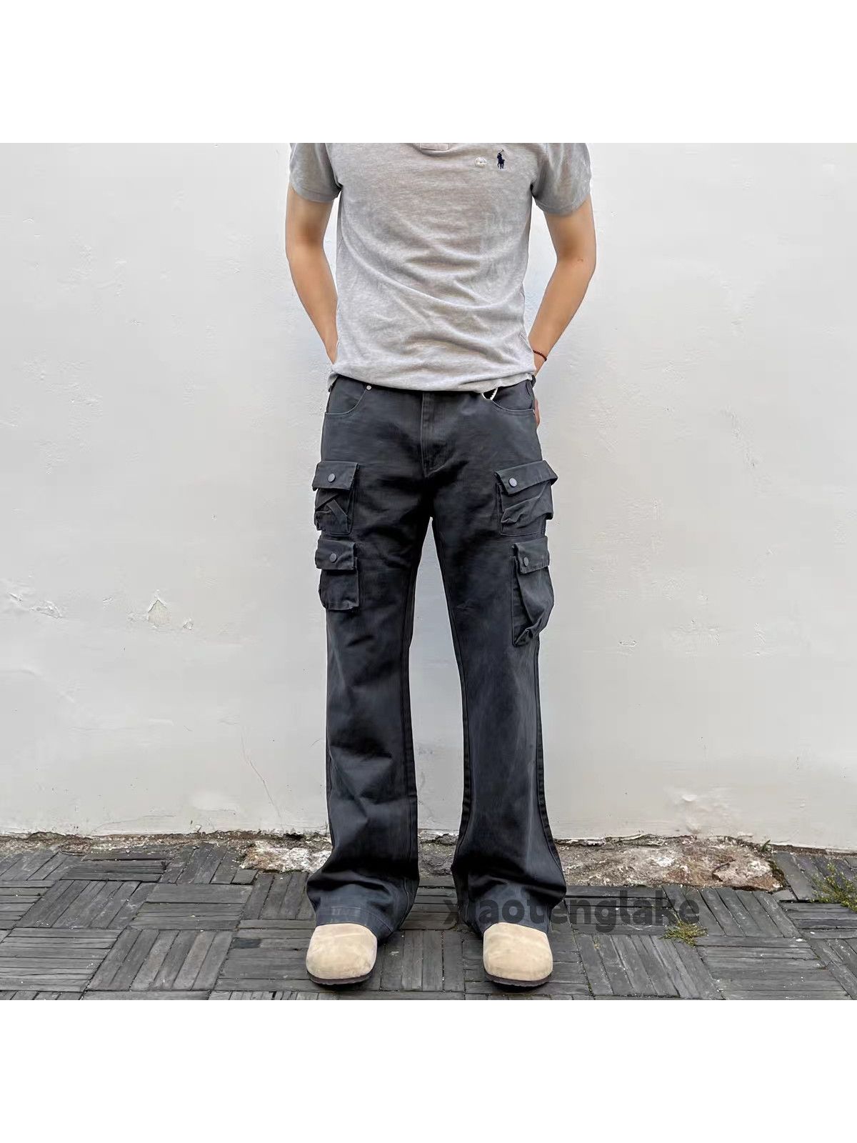 Vintage unisex washed faded loose baggy hiphop cargo pants Size US 32 / EU 48 - 2 Thumbnail