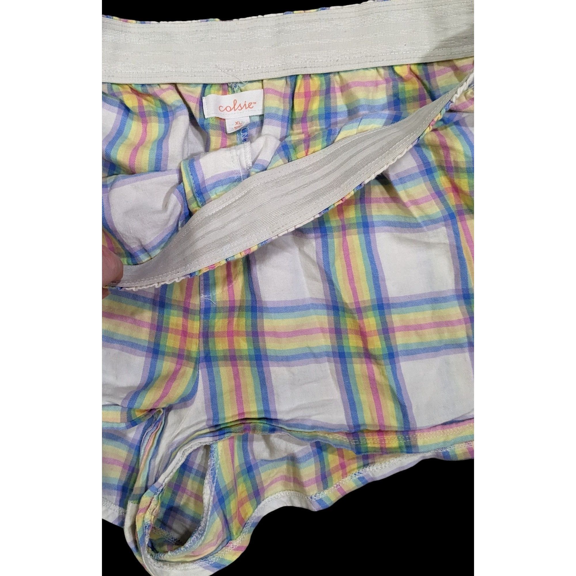 Other Retro Rainbow Plaid Casual Shorts by Colsie Size 34" / US 12 / IT 48 - 3 Thumbnail