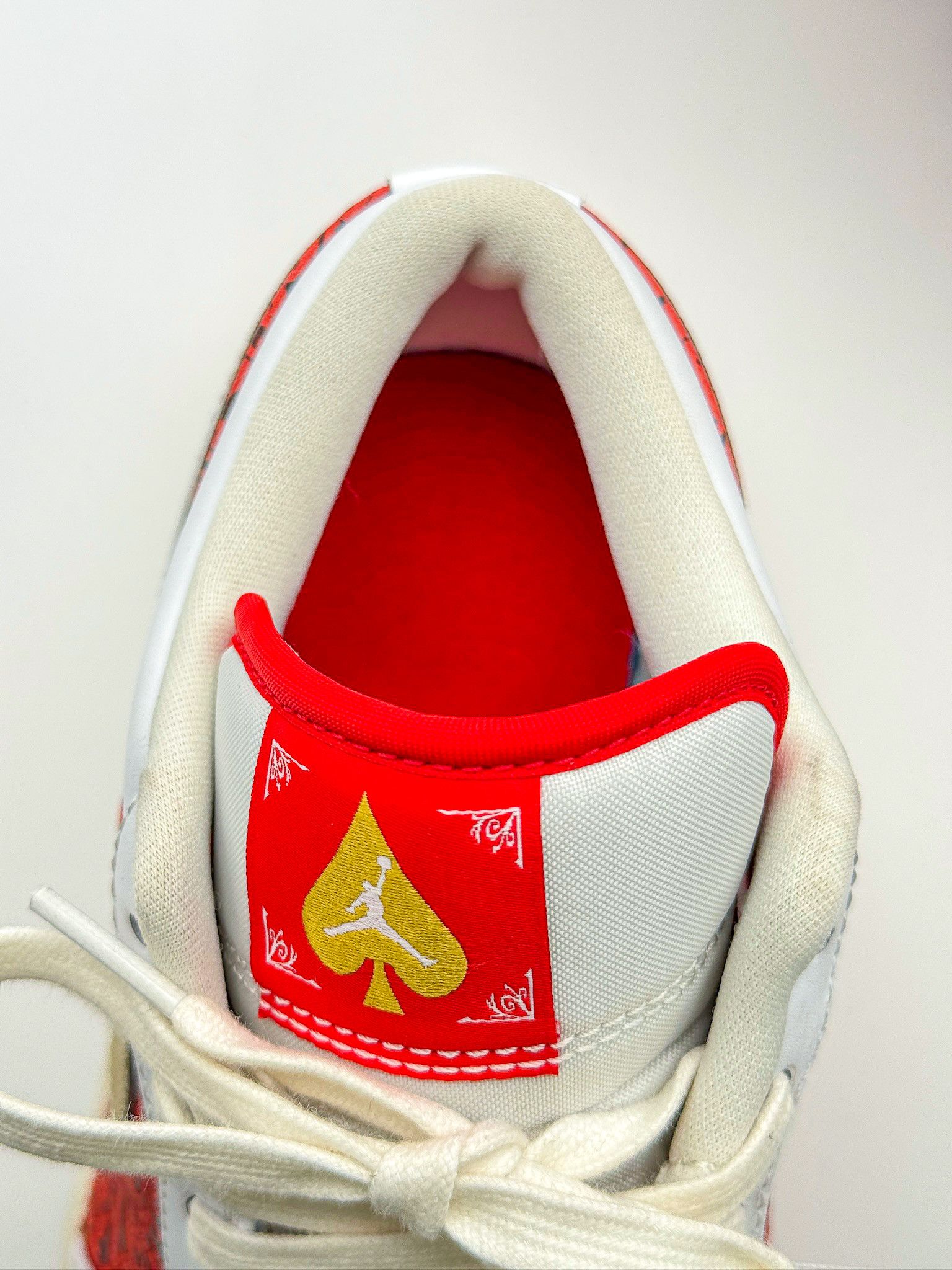 Nike Nike Air Jordan 1 Low SE White Red "Spades" Sneakers Size US 8 / EU 41 - 14 Thumbnail