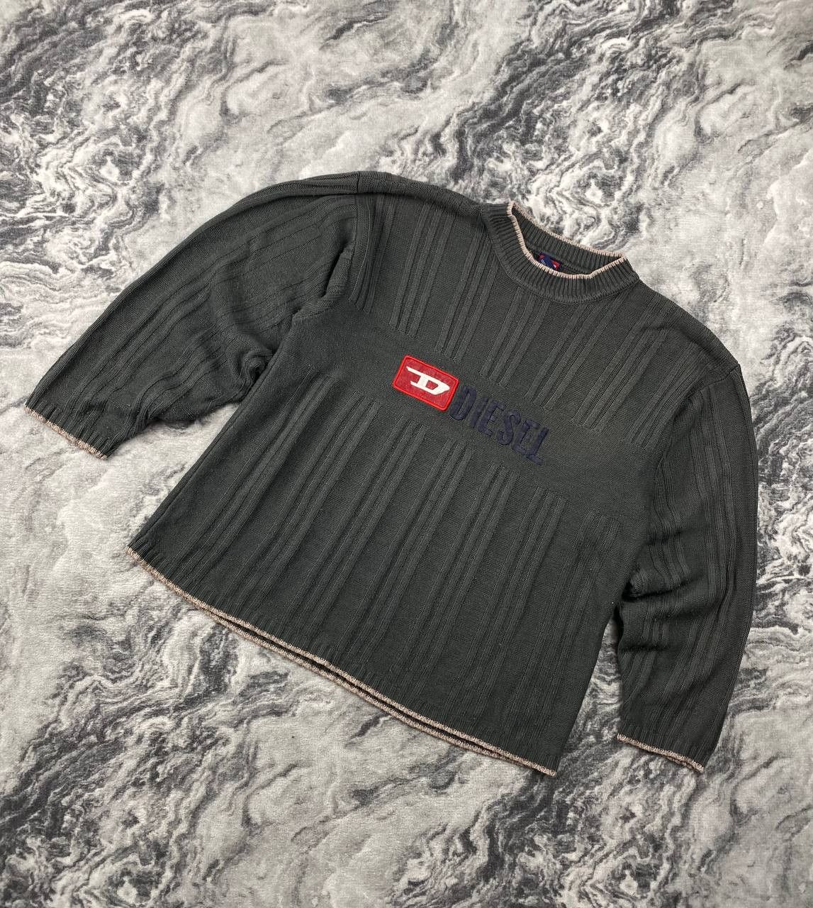 Diesel Vintage Diesel Knit Ribbed Sweater Big Logo Size US L / EU 52-54 / 3 - 1 Thumbnail