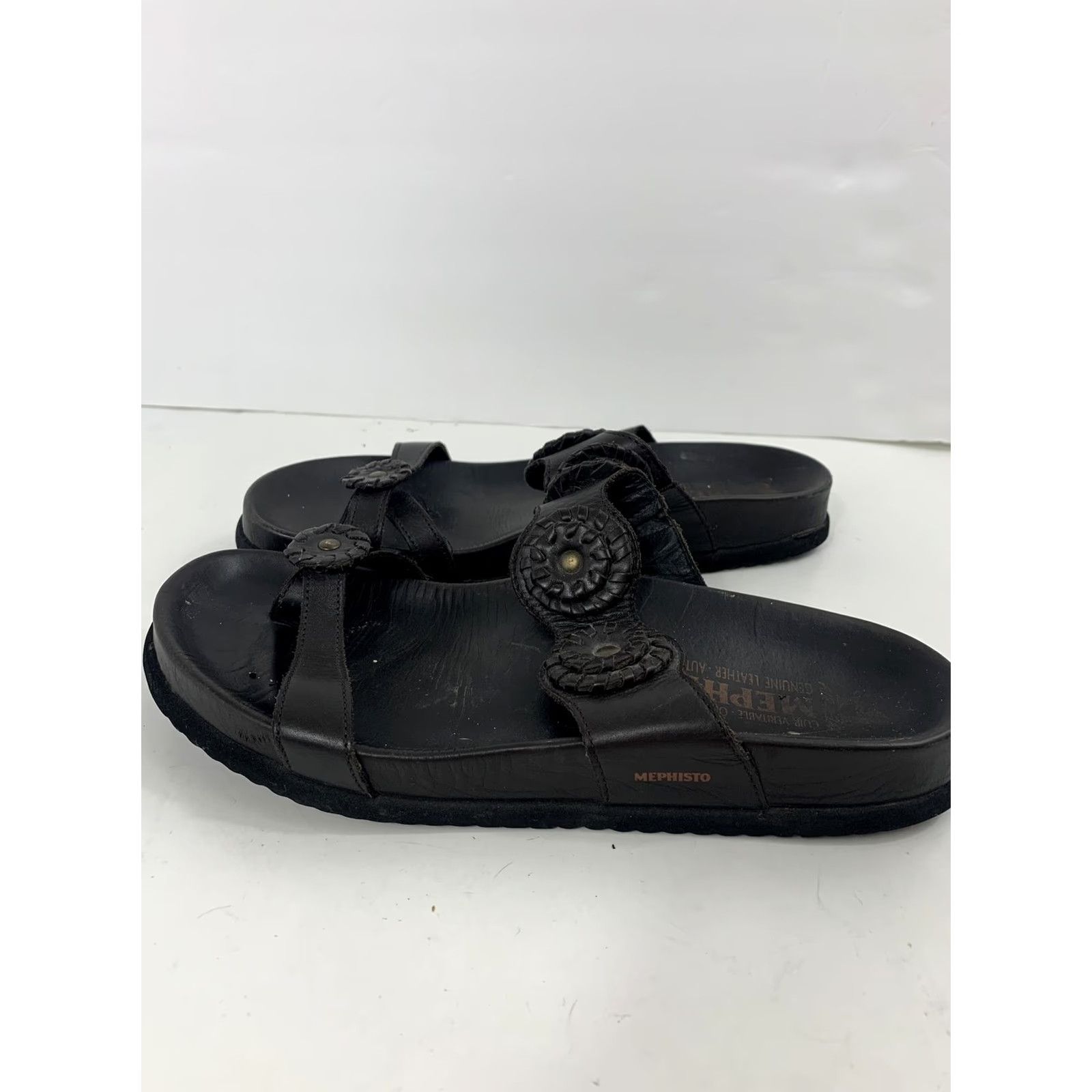 Mephisto VINTAGE Mephisto Sandal Flower Womens 37 Brown Leather Toe Strap Casual Womens 6.5 Shoes Size US 7 / IT 37 - 5 Thumbnail
