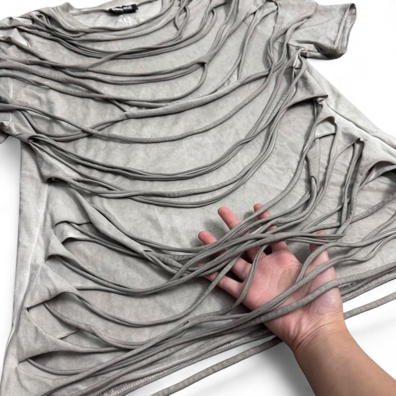 Dolls Kill Darker Wavs Echo Unisex Grey Distressed Layered T-Shirt Size M / US 6-8 / IT 42-44 - 7 Thumbnail