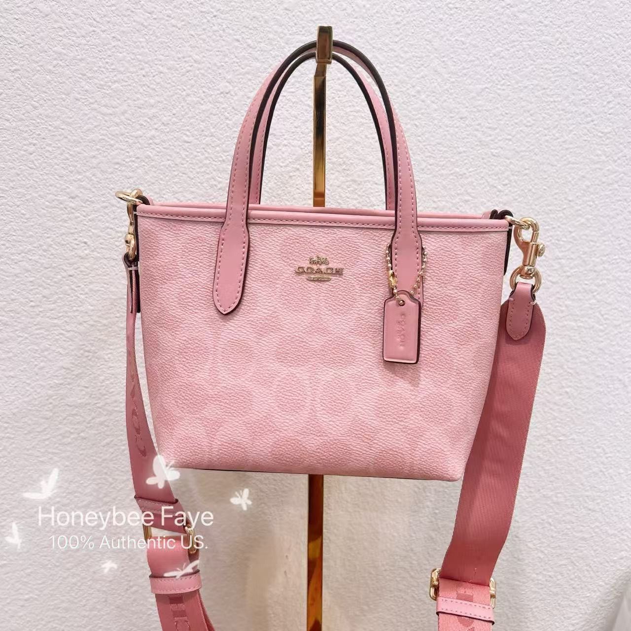 NWT COACH City Mini Tote Bag In Signature Canvas CW032