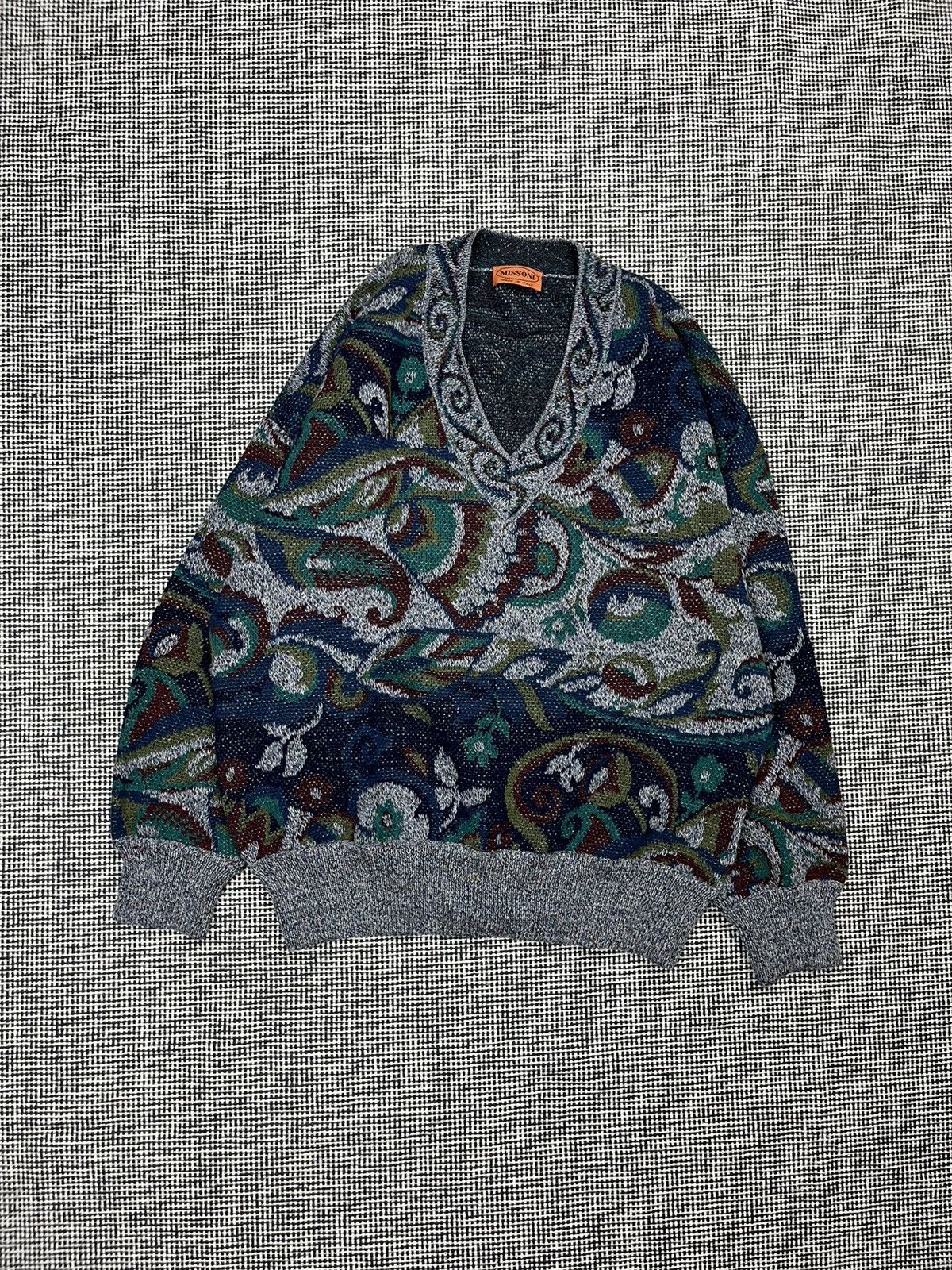 Missoni Vintage missoni crazy pattern knit wool sweater rare luxury Size US M / EU 48-50 / 2 - 1 Thumbnail