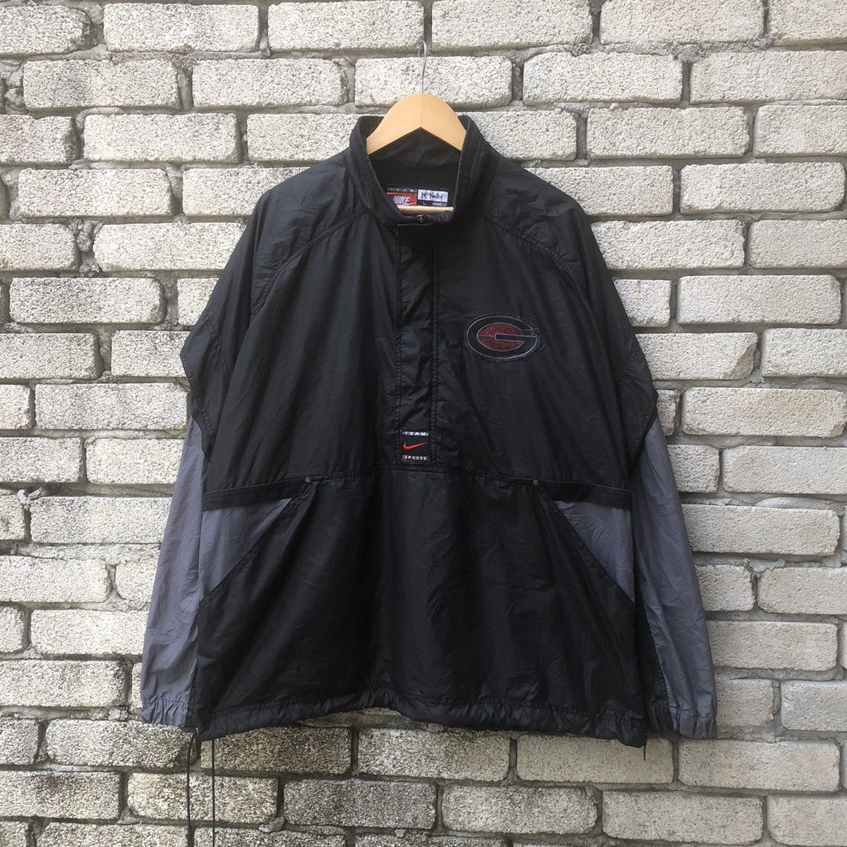 Nike × Vintage Vintage 90s Nike Team Anorak Georgia Bulldogs Size US L / EU 52-54 / 3 - 1 Thumbnail