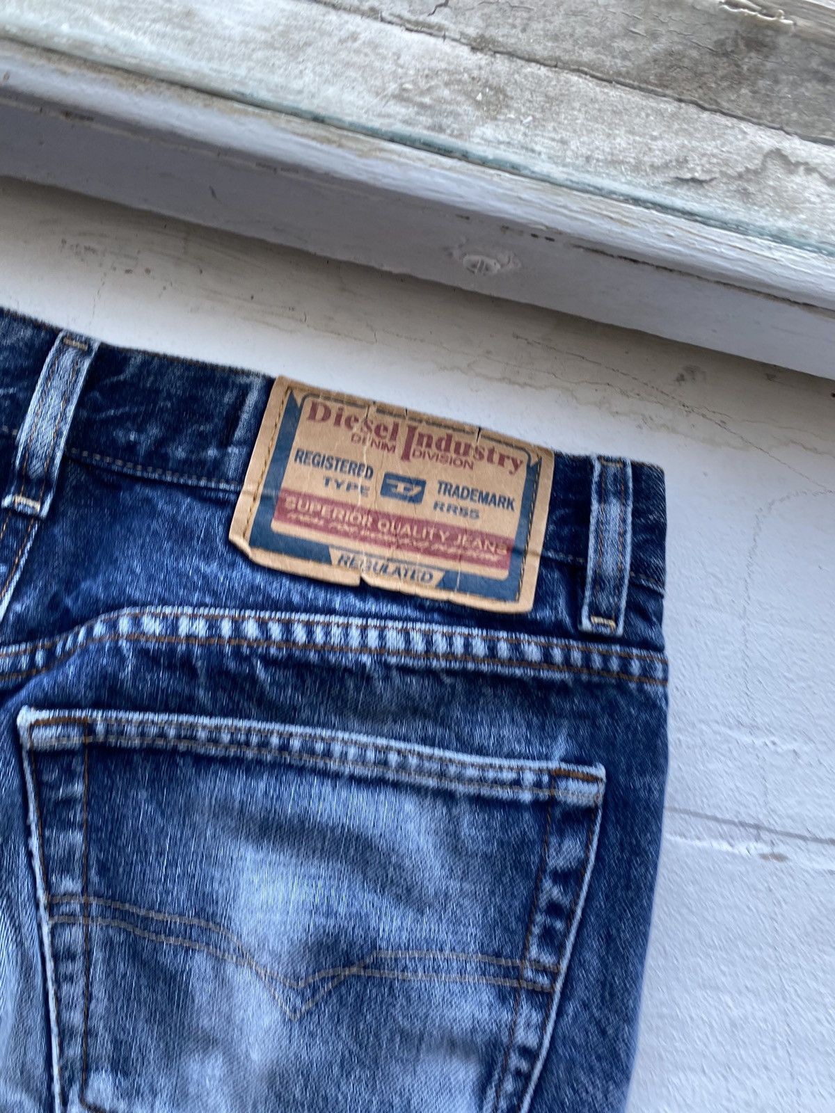 Diesel 🔥OPIUM Diesel Distressed OG Blue Denim Punk GOTHIC Jeans 💲 Size US 31 - 8 Thumbnail