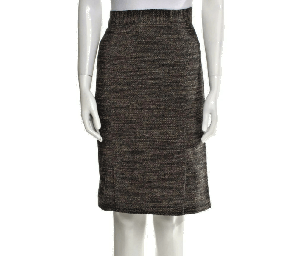 Dolce & Gabbana Dolce & Gabbana Brown Black Zip Skirt US8 IT44 Alpaca Wool Size 30" / US 8 / IT 44 - 1 Thumbnail