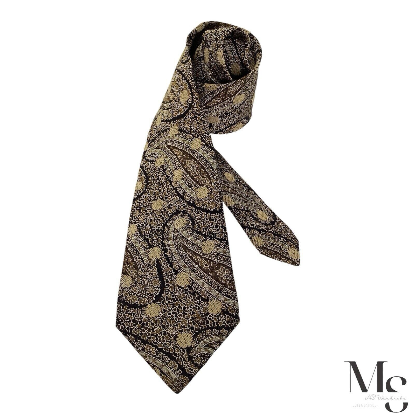 Kenzo KENZO HOMME Gold Paisley Luxury Silk Tie Made In Italy W: 3. Size ONE SIZE - 1 Thumbnail